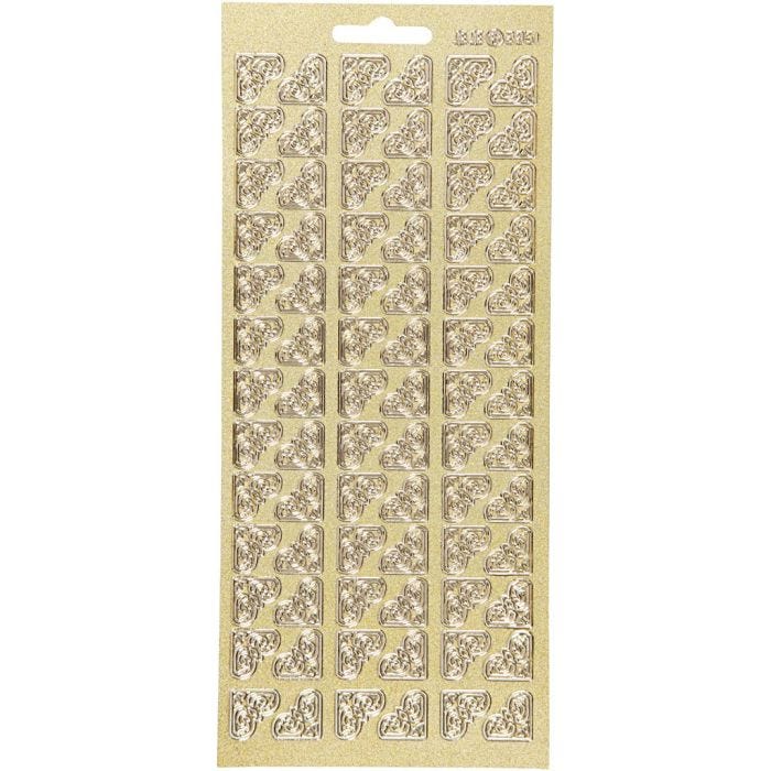 Sticker, Ecken, Blatt 10x23 cm, Gold, 1 Bl.