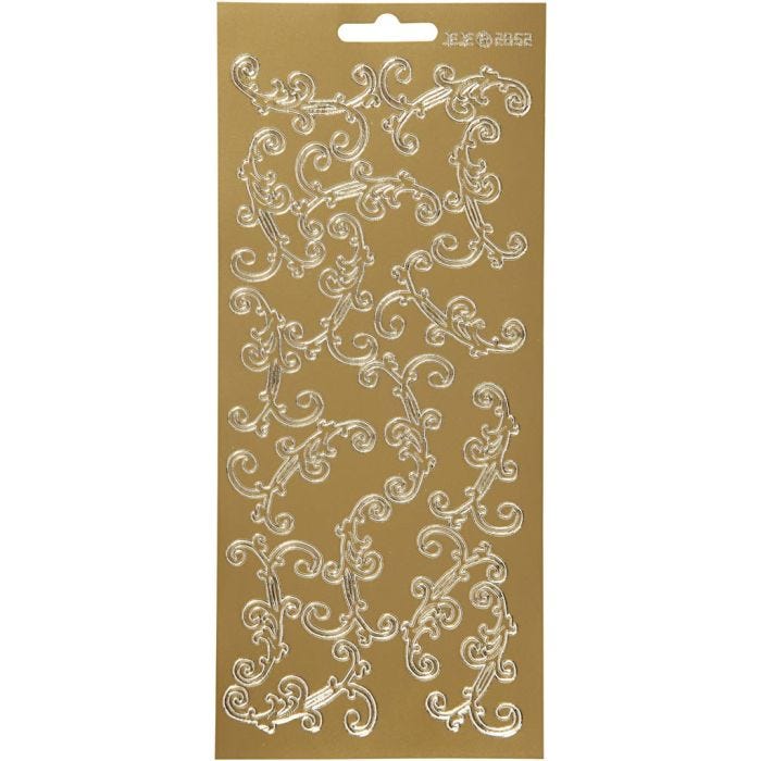 Sticker, Spiralen, Blatt 10x23 cm, Gold, 1 Bl.
