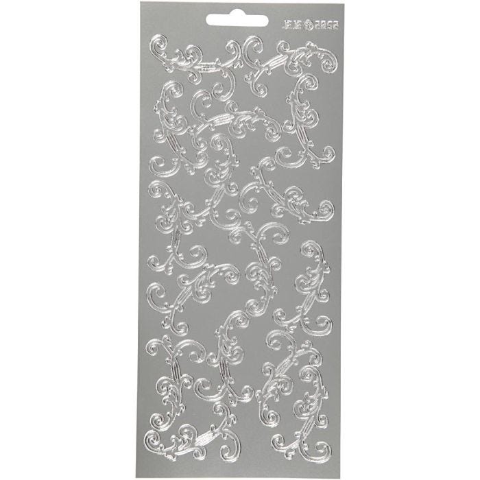 Sticker, Spirale, Blatt 10x23 cm, Silber, 1 Bl.