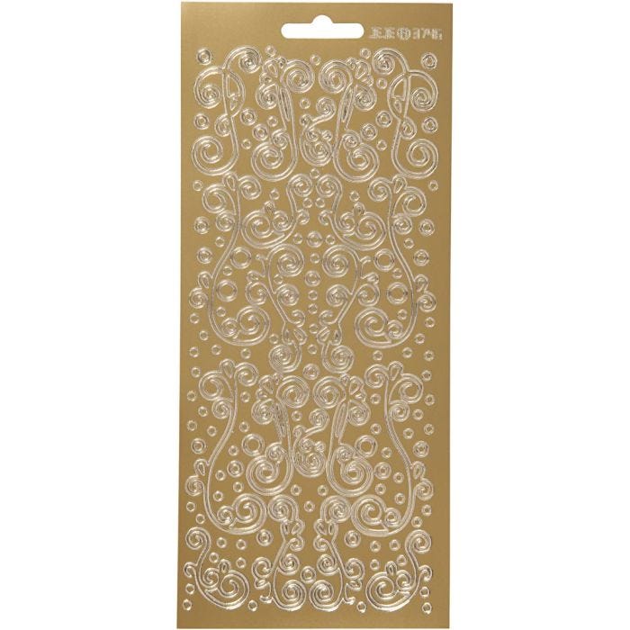 Sticker, Spiralen, Blatt 10x23 cm, Gold, 1 Bl.