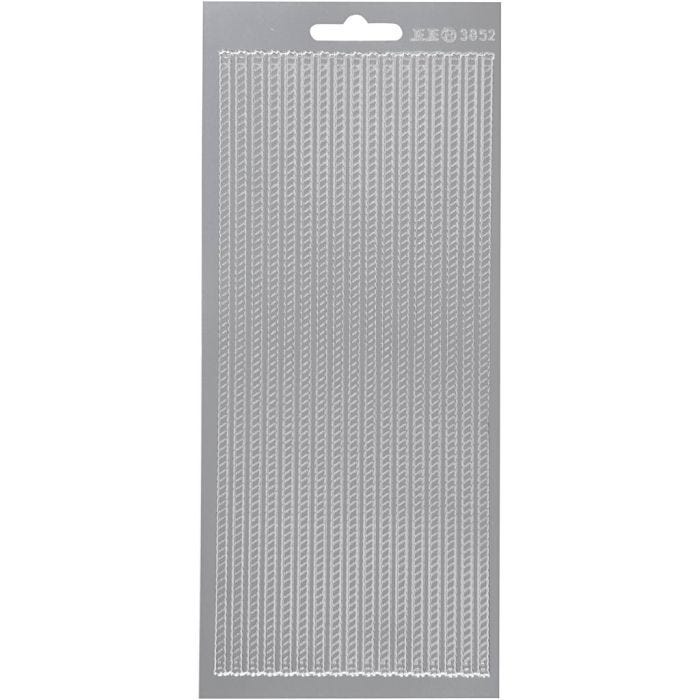 Sticker, Bordüren, Blatt 10x23 cm, Silber, 1 Bl.