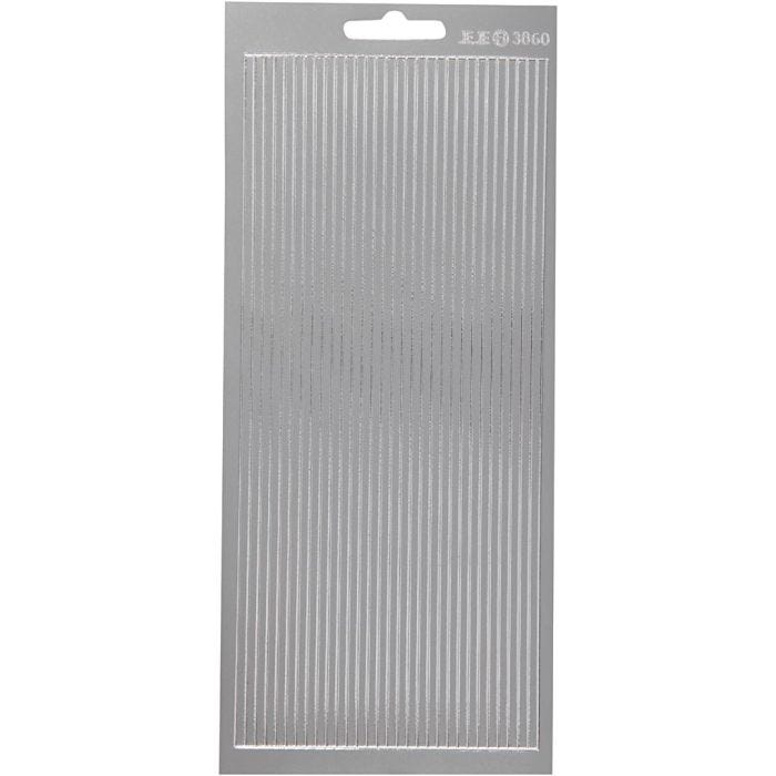 Sticker, Bordüren, Blatt 10x23 cm, Silber, 1 Bl.