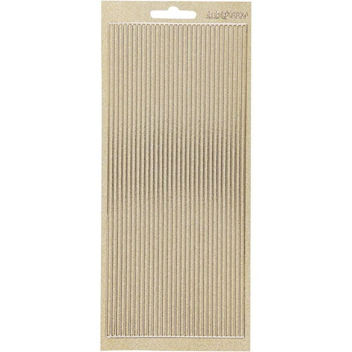 Sticker, Bordüren, Blatt 10x23 cm, Gold, 1 Bl.