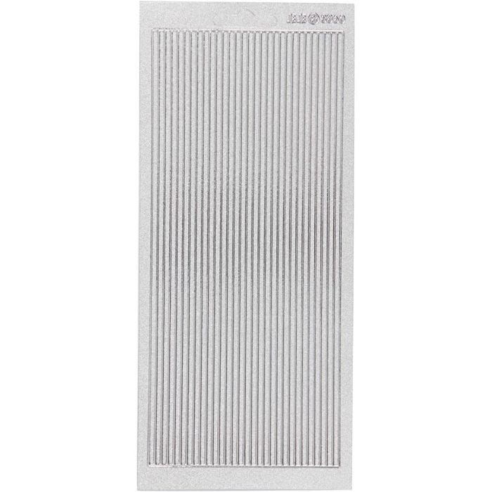 Sticker, Bordüren, Blatt 10x23 cm, Silber, 1 Bl.