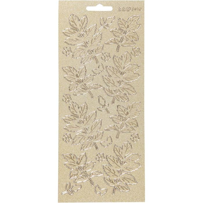Sticker, Blätter, Blatt 10x23 cm, Gold, 1 Bl.