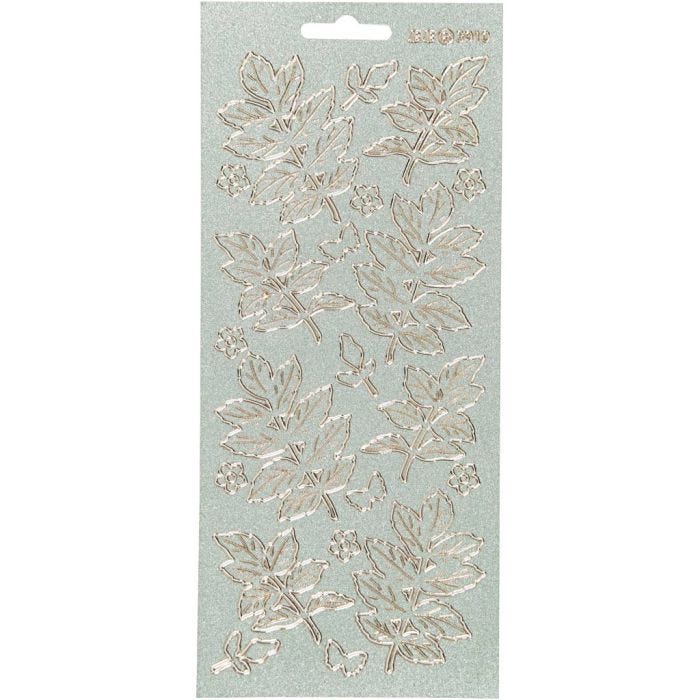 Sticker, Blätter, Blatt 10x23 cm, Gold, 1 Bl.