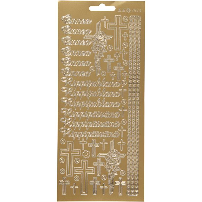 Sticker, Onnea Rippyhlana, Blatt 10x23 cm, Gold, 1 Bl.