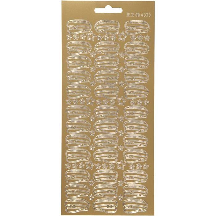 Sticker, Hüte, Blatt 10x23 cm, Gold, 1 Bl.