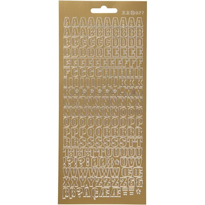 Sticker, Buchstaben, 10x23 cm, Gold, 1 Bl.