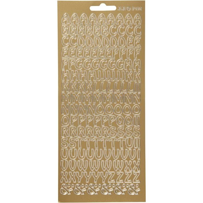 Sticker, Buchstaben, Blatt 10x23 cm, Gold, 1 Bl.