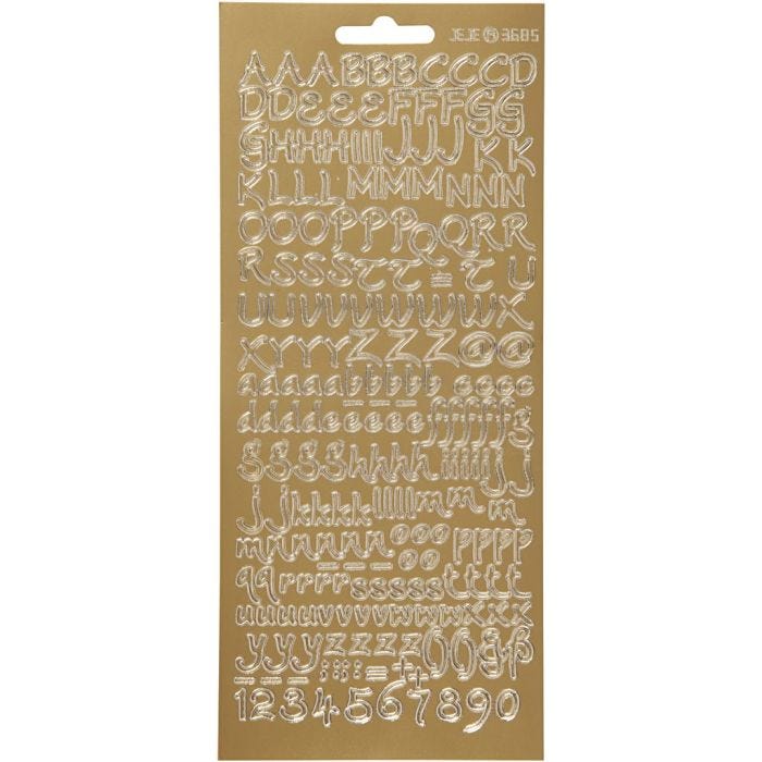 Sticker, Buchstaben, Blatt 10x23 cm, Gold, 1 Bl.