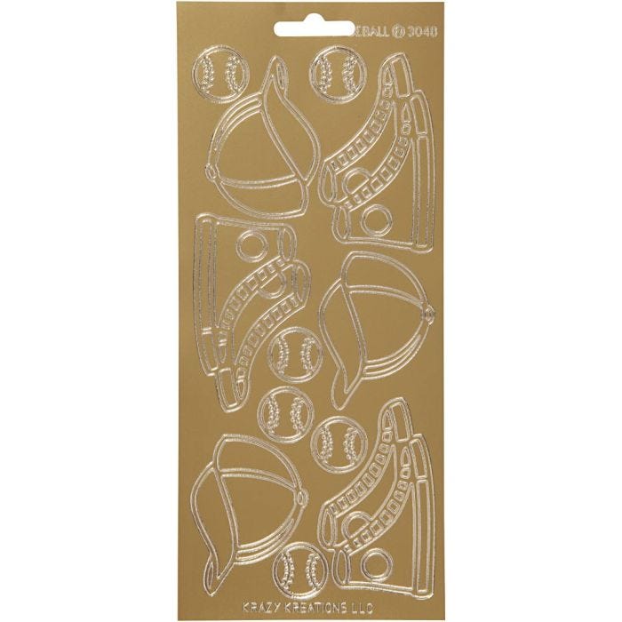 Sticker, Sport, Blatt 10x23 cm, Gold, 1 Bl.