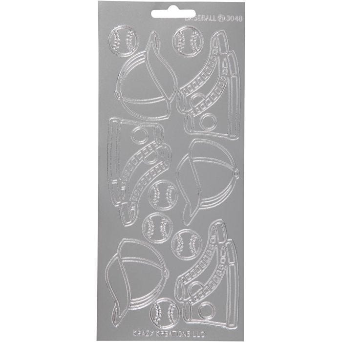 Sticker, Sport, Blatt 10x23 cm, Silber, 1 Bl.