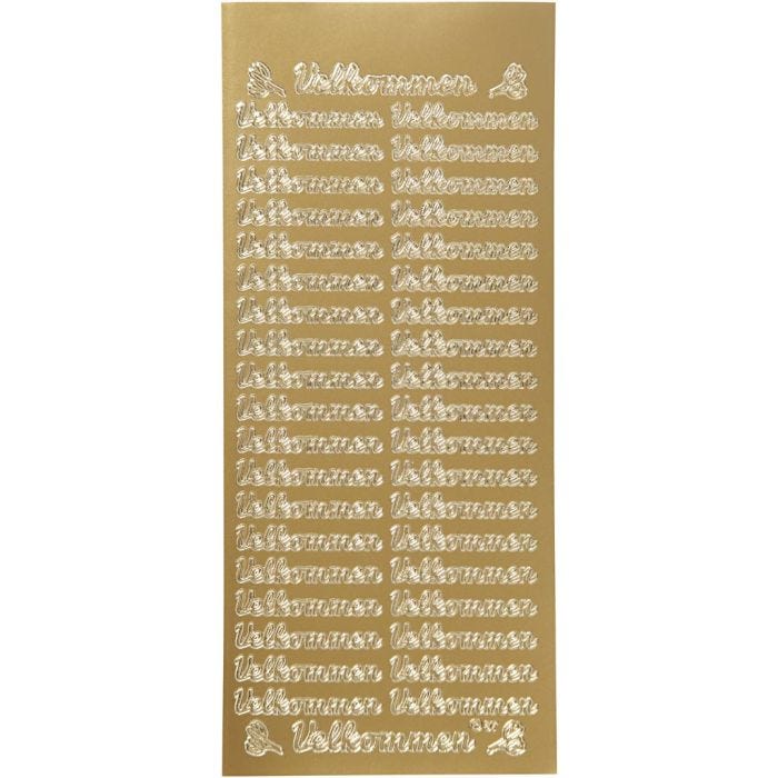 Sticker, Blatt 10x23 cm, Gold, 1 Bl.