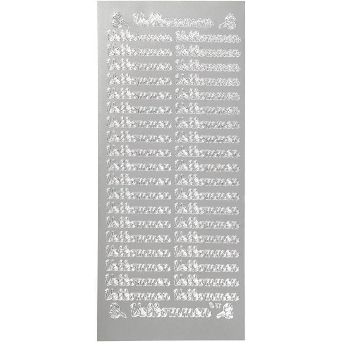 Sticker, Blatt 10x23 cm, Silber, 1 Bl.