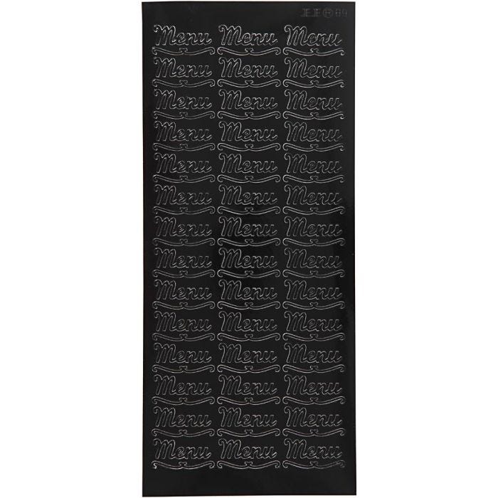 Sticker, Blatt 10x23 cm, Schwarz, 1 Bl.