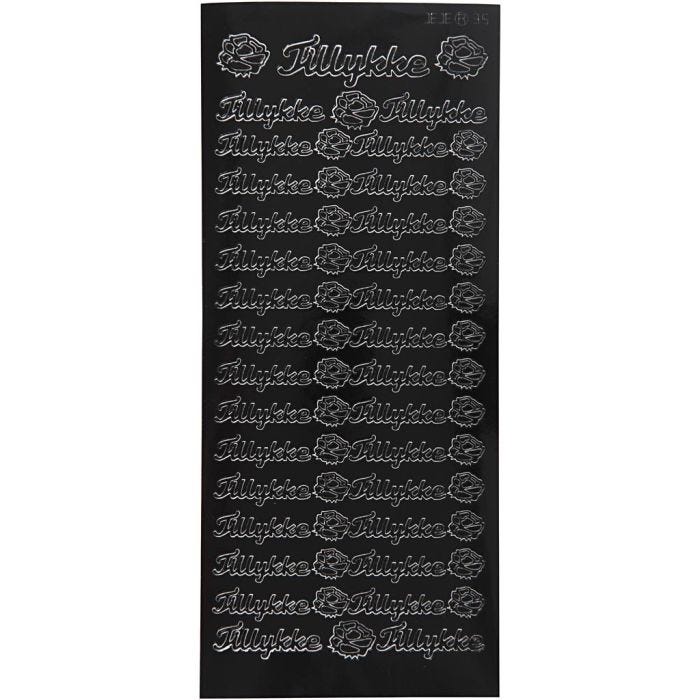 Sticker, Blatt 10x23 cm, Schwarz, 1 Bl.