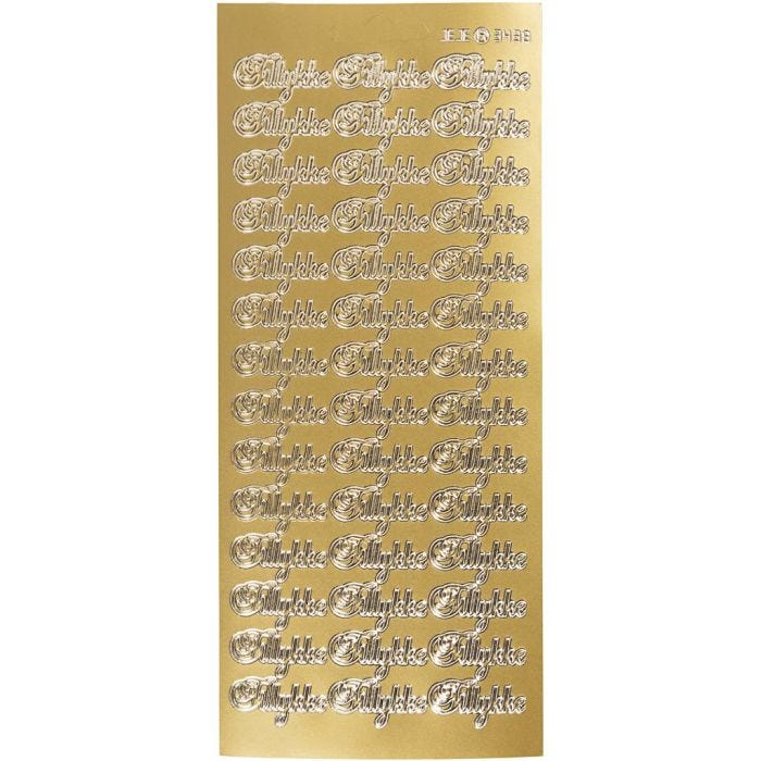 Sticker, Blatt 10x23 cm, Gold, 1 Bl.