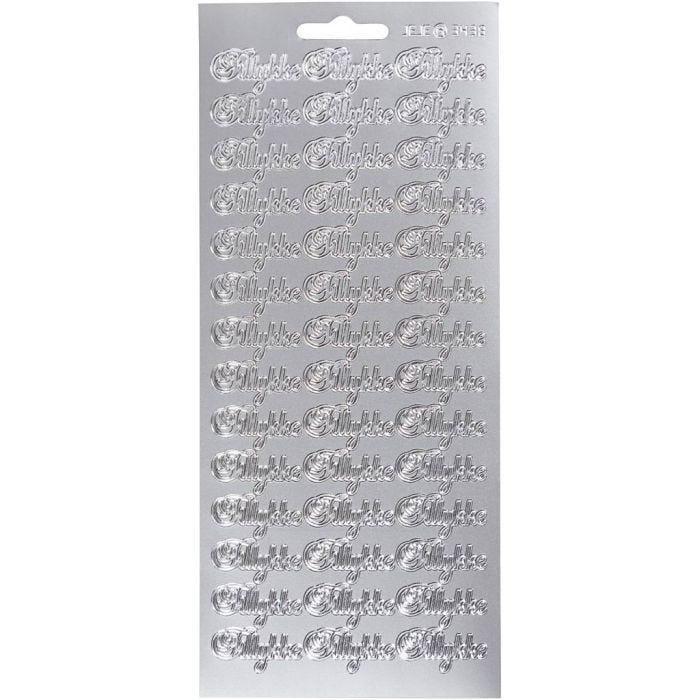 Sticker, Blatt 10x23 cm, Silber, 1 Bl.