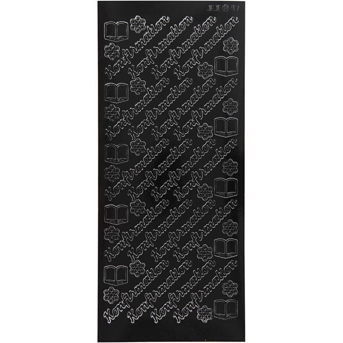 Sticker, Blatt 10x23 cm, Schwarz, 1 Bl.