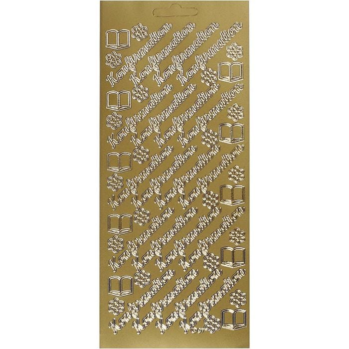 Sticker, Blatt 10x23 cm, Gold, 1 Bl.