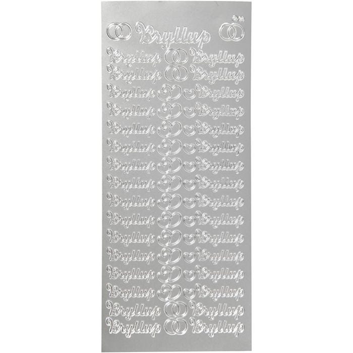 Sticker, Blatt 10x23 cm, Silber, 1 Bl.