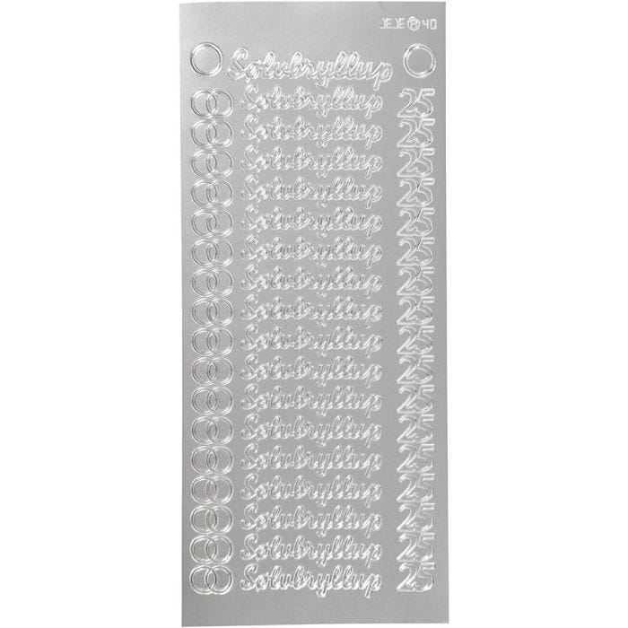 Sticker, Blatt 10x23 cm, Silber, 1 Bl.