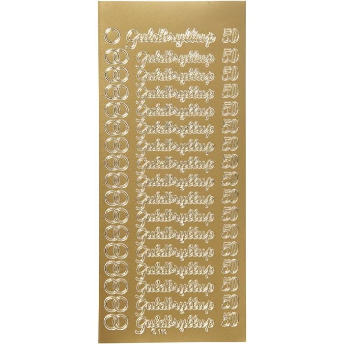 Sticker, Blatt 10x23 cm, Gold, 1 Bl.
