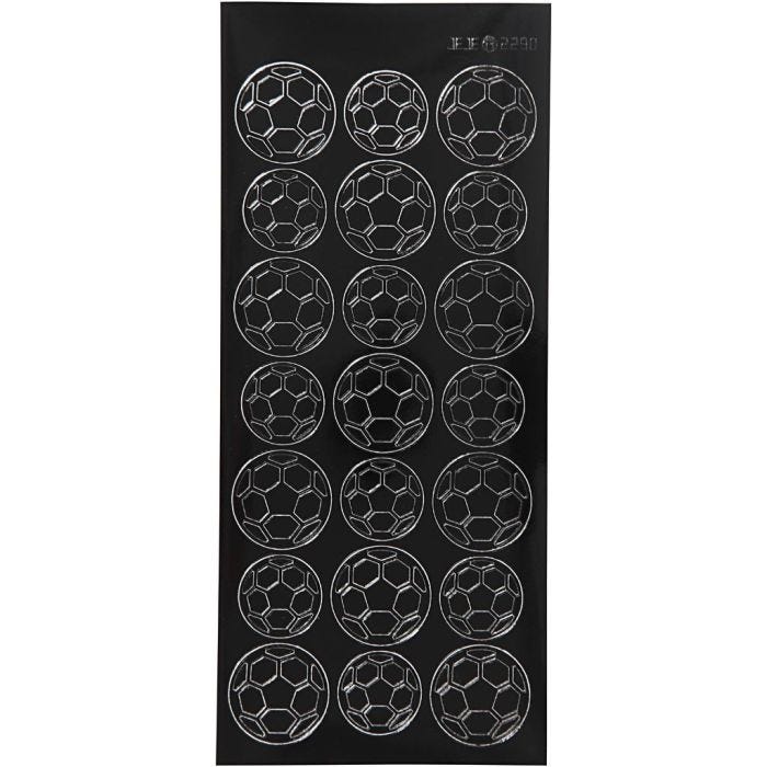 Sticker, Fussball, Blatt 10x23 cm, Schwarz, 1 Bl.