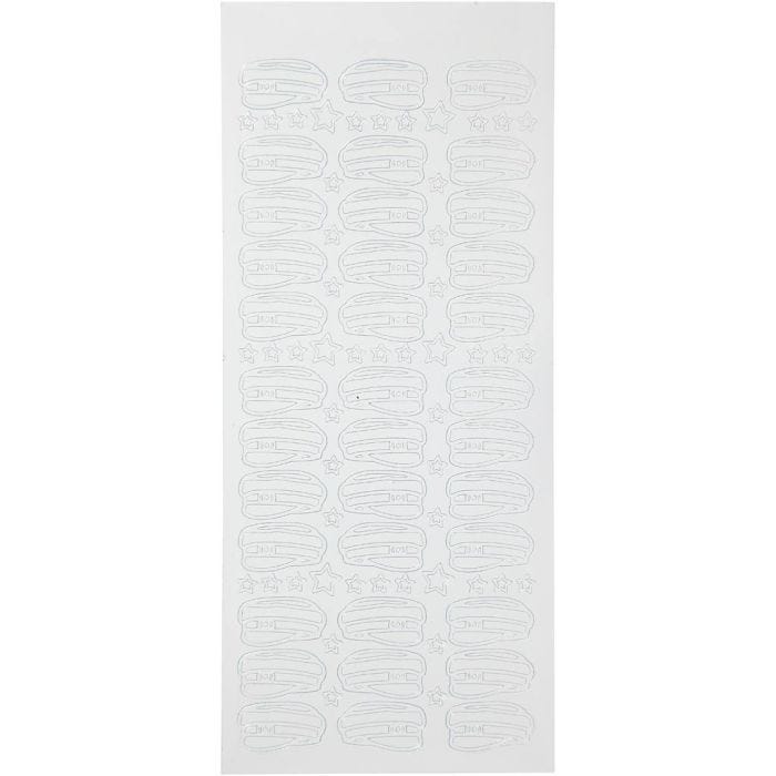 Sticker, Kappen, Blatt 10x23 cm, Weiß, 1 Bl.