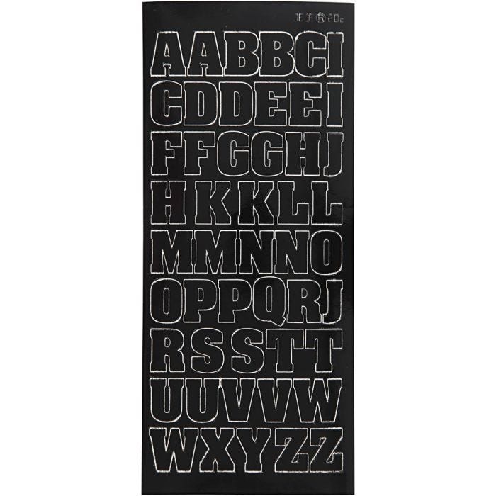 Sticker, Großbuchstaben, 10x23 cm, Schwarz, 1 Bl.