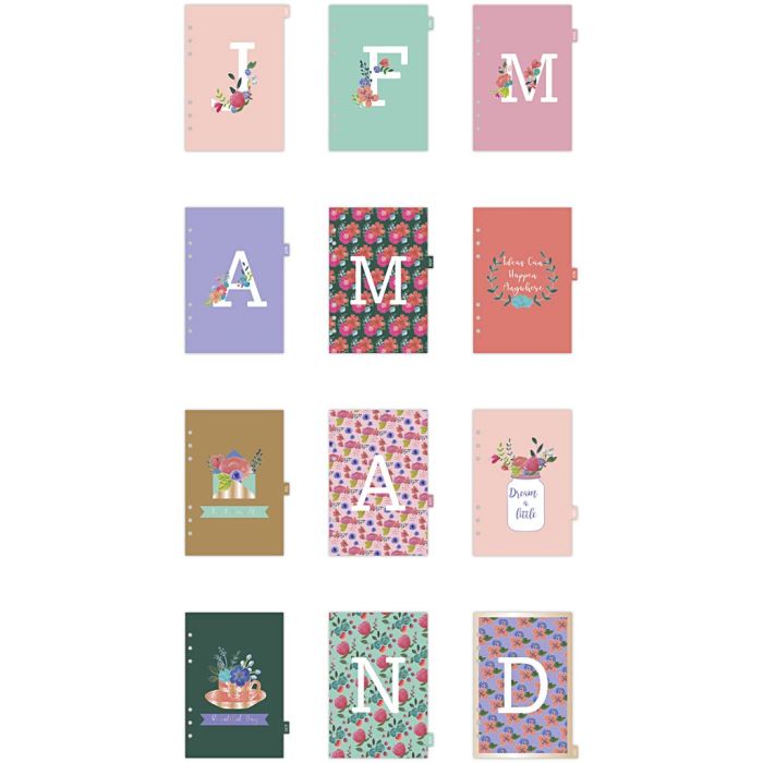 Kalendereinlagen, A5, Anzahl der Seiten 12, Gold, Rot, Korallen, 1 Stk