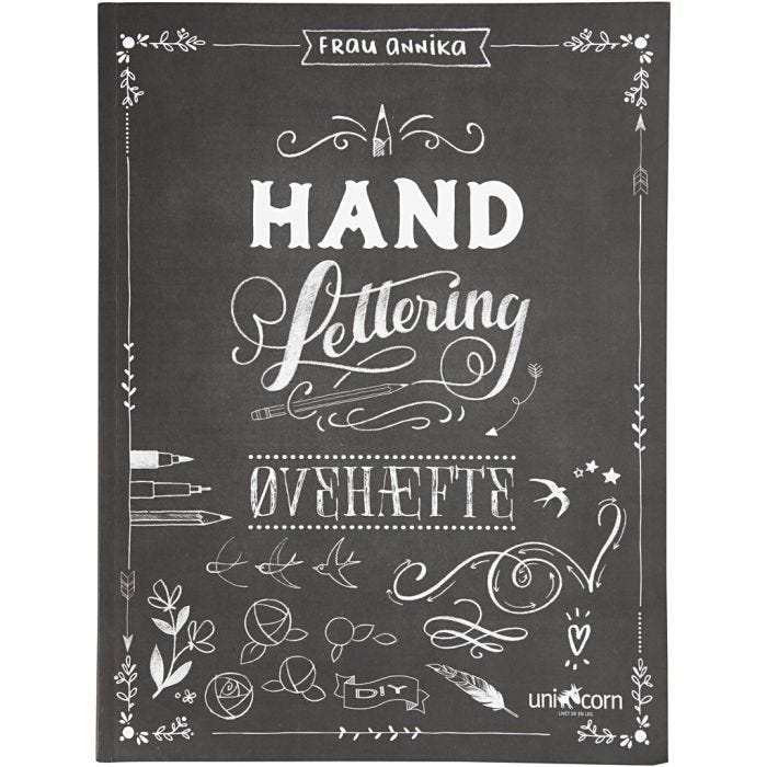 Übungsheft "Hand Lettering", Größe 21x28 cm, Dicke 1 cm, Anzahl der Seiten 63, 1 Stk