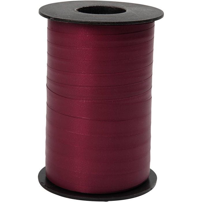 Geschenkband, B 10 mm, Matt, Dunkelrot, 250 m/ 1 Rolle