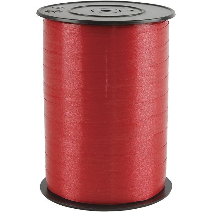 Kräuselband, B 10 mm, Glänzend, Rot, 250 m/ 1 Rolle