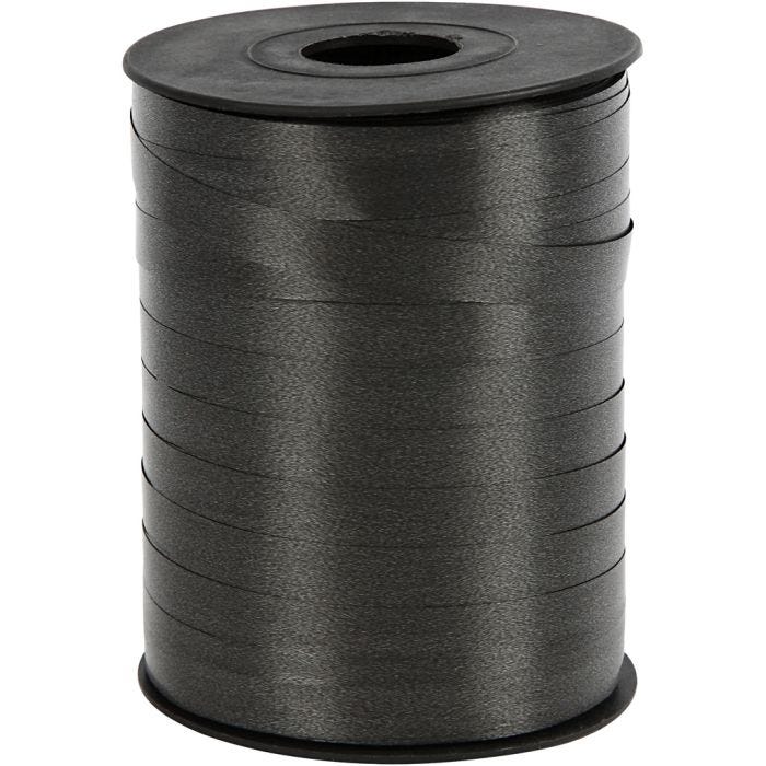 Kräuselband, B 10 mm, Glänzend, Schwarz, 250 m/ 1 Rolle