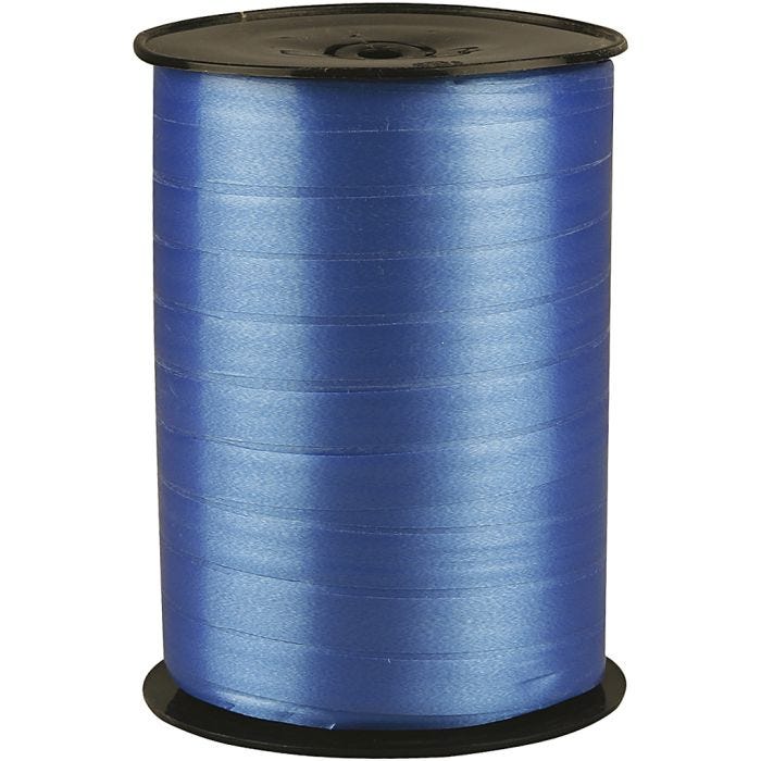 Kräuselband, B 10 mm, Glänzend, Blau, 250 m/ 1 Rolle