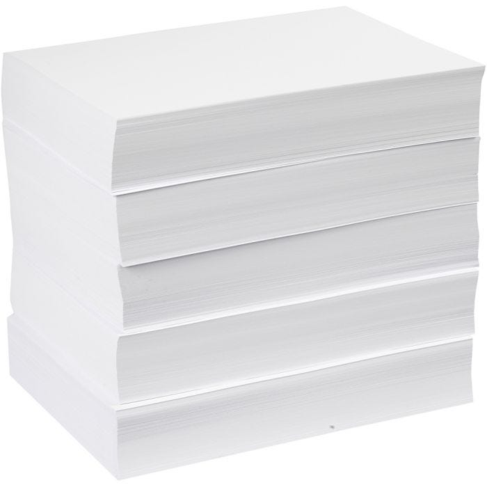 Zeichenpapier, A4, Blatt 210x297 mm, 80 g, Weiß, 5x500 Bl./ 1 Pck