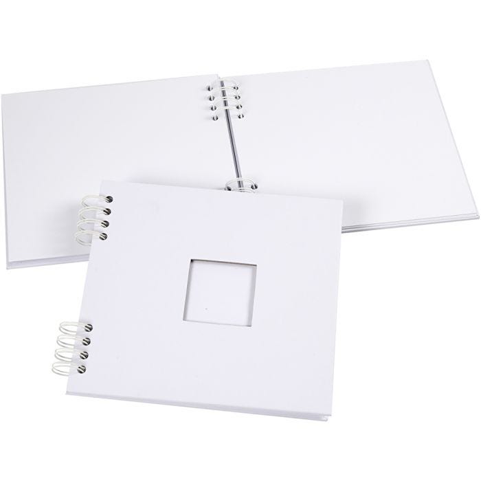 Scrapbook, Größe 20x20 cm, 250 g, Weiß, 1 Stk