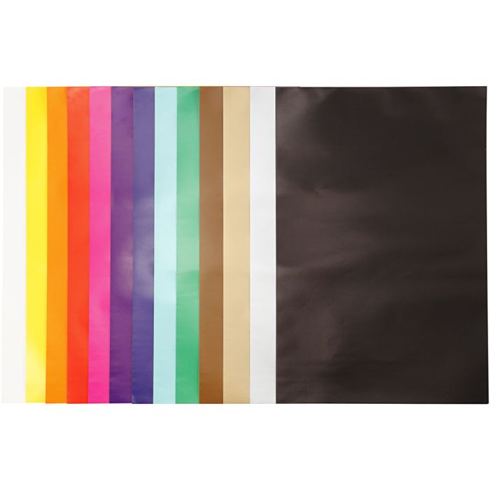 Glanzpapier, Blatt 32x48 cm, 80 g, Sortierte Farben, 100 Bl./ 1 Pck