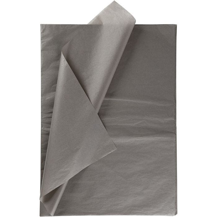 Seidenpapier, Blatt 50x70 cm, 17 g, Dunkelgrau, 25 Bl./ 1 Pck