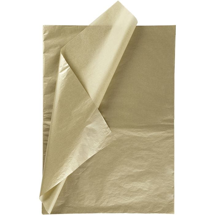 Seidenpapier, Blatt 50x70 cm, 17 g, Gold, 25 Bl./ 1 Pck