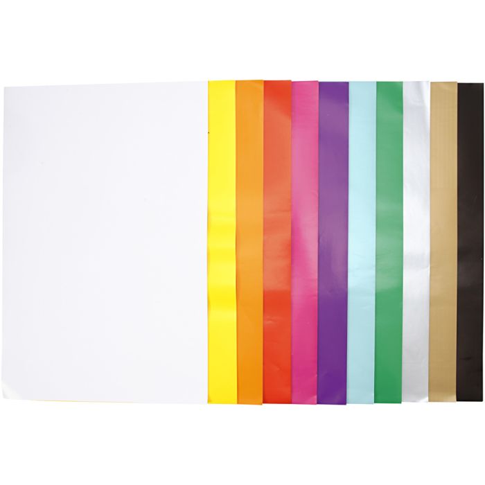 Glanzpapier, Blatt 32x48 cm, 80 g, Sortierte Farben, 11x25 Bl./ 1 Pck