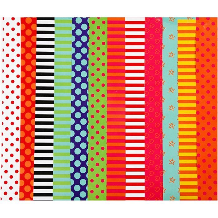 Glanzpapier, Motive, Blatt 24x32 cm, 80 g, Sortierte Farben, 50 Bl. sort./ 1 Pck