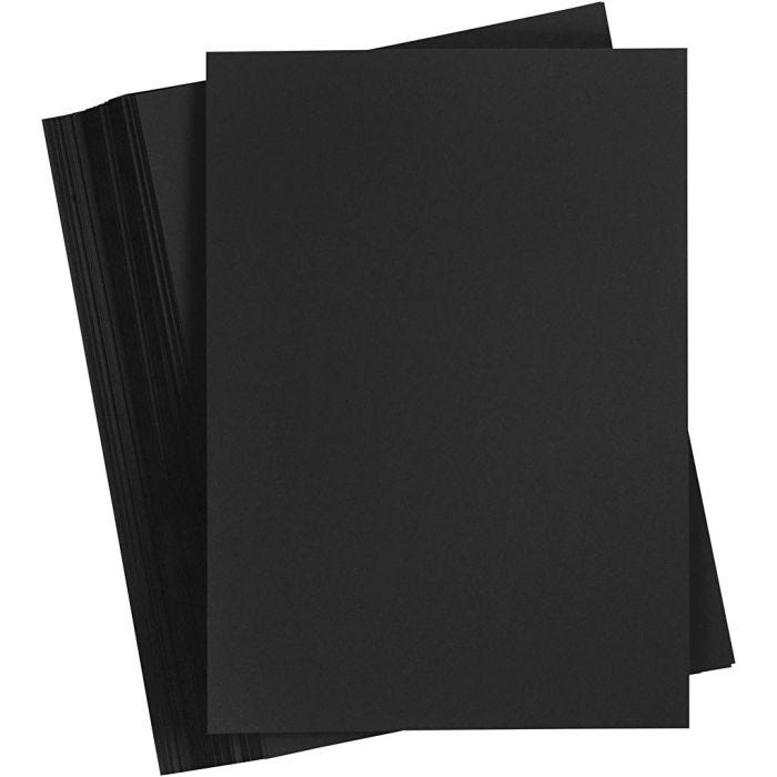 Karton, farbig, A3, Blatt 297x420 mm, 180 g, Schwarz, 100Bl./ 1 Pck
