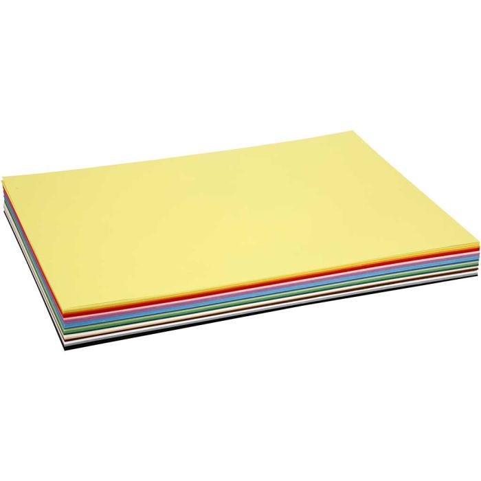 Farbkarton, A2, Blatt 420x594 mm, 180 g, Sortierte Farben, 20 Bl. sort./ 1 Pck