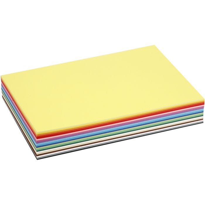 Farbkarton, A4, Blatt 210x297 mm, 180 g, Sortierte Farben, 30 Bl. sort./ 1 Pck