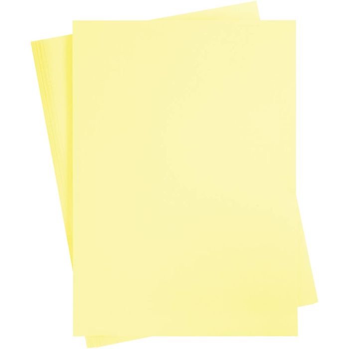 Karton, farbig, A2, Blatt 420x594 mm, 180 g, Hellgelb, 10 Bl./ 1 Pck
