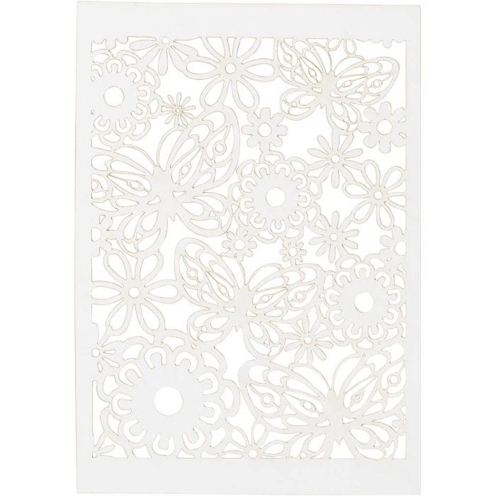 Karton mit Spitze, Blatt 10,5x15 cm, 200 g, Weiß, 10 Stk/ 1 Pck