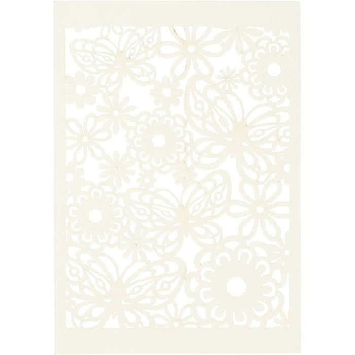 Karton mit Spitze, Blatt 10,5x15 cm, 200 g, Naturweiß, 10Stk/ 1 Pck